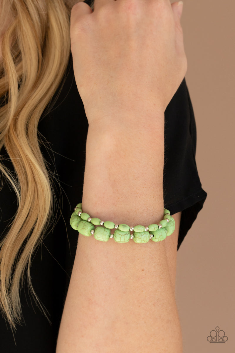 Paparazzi Bracelet ~ Desert Blossom - Green