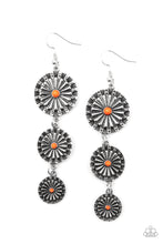 Load image into Gallery viewer, paparazzi-accessories-festively-floral-orange-earrings