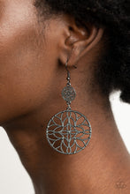 Load image into Gallery viewer, Mandala Eden - Black Earrings - Paparazzi Jewelry