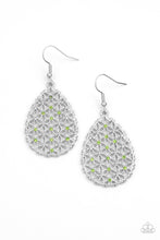 Load image into Gallery viewer, paparazzi-accessories-glorious-gardens-green-earrings