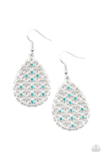 Load image into Gallery viewer, paparazzi-accessories-glorious-gardens-blue-earrings