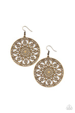 Load image into Gallery viewer, paparazzi-accessories-make-a-mandala-out-of-you-brass-earrings
