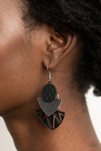 Load image into Gallery viewer, Jurassic Juxtaposition - Black Earrings - Paparazzi Jewelry