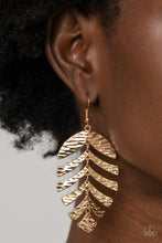 Load image into Gallery viewer, Palm Lagoon - Gold Earrings - Paparazzi Jewelry