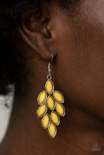 Load image into Gallery viewer, Flamboyant Foliage - Yellow Earrings - Paparazzi Jewelry