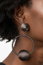 Load image into Gallery viewer, Social Sphere - Black Post Earrings - Paparazzi Jewelry