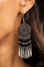Load image into Gallery viewer, Sun Warrior - Black Earrings - Paparazzi Jewelry