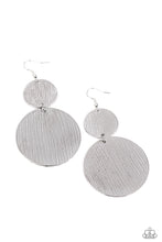 Load image into Gallery viewer, paparazzi-accessories-status-cymbal-silver-earrings