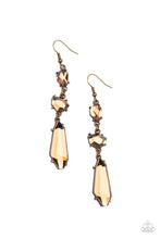 Load image into Gallery viewer, paparazzi-accessories-sophisticated-smolder-brass-earrings