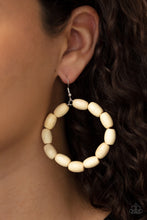 Load image into Gallery viewer, Living The WOOD Life - White Earrings - Paparazzi Jewelry