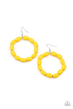 Load image into Gallery viewer, paparazzi-accessories-living-the-wood-life-yellow-earrings