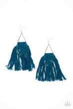 Load image into Gallery viewer, paparazzi-accessories-modern-day-macrame-blue-earrings