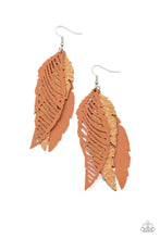 Load image into Gallery viewer, paparazzi-accessories-winging-off-the-hook-brown-earrings