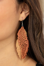 Load image into Gallery viewer, WINGING Off The Hook - Brown Earrings - Paparazzi Jewelry