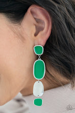 Load image into Gallery viewer, All Out Allure - Green Post Earrings - Paparazzi Jewelry