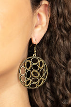 Load image into Gallery viewer, Watch OVAL Me - Brass Earrings - Paparazzi Jewelry