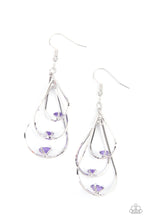 Load image into Gallery viewer, paparazzi-accessories-drop-down-dazzle-purple-earrings