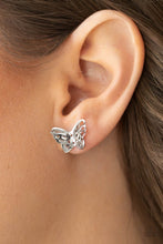 Load image into Gallery viewer, Flutter Fantasy - Silver Post Earrings - Paparazzi Jewelry