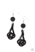 Load image into Gallery viewer, paparazzi-accessories-twisted-torrents-black-earrings