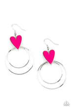 Load image into Gallery viewer, paparazzi-accessories-happily-ever-hearts-pink-earrings
