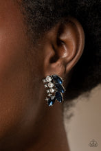 Load image into Gallery viewer, Flawless Fronds - Blue Post Earrings - Paparazzi Jewelry