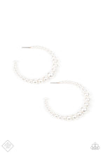Load image into Gallery viewer, paparazzi-accessories-glamour-graduate-white-earrings