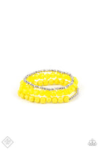Load image into Gallery viewer, paparazzi-accessories-vacay-vagabond-yellow-bracelet