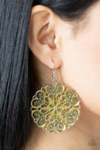 Load image into Gallery viewer, MANDALA Effect - Yellow Earrings - Paparazzi Jewelry