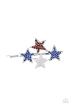 Load image into Gallery viewer, paparazzi-accessories-stellar-celebration-blue-hair clip