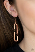 Load image into Gallery viewer, Linked and Synced - Copper Earrings - Paparazzi Jewelry