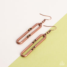 Load image into Gallery viewer, Linked and Synced - Copper Earrings - Paparazzi Jewelry
