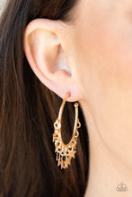 Load image into Gallery viewer, Happy Independence Day - Gold Earrings - Paparazzi Jewelry