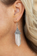 Load image into Gallery viewer, Pyramid SHEEN - Silver Earrings - Paparazzi Jewelry