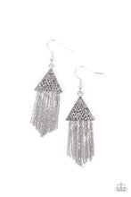 Load image into Gallery viewer, paparazzi-accessories-pyramid-sheen-silver-earrings
