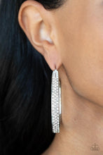 Load image into Gallery viewer, Bossy and Glossy - White Earrings - Paparazzi Jewelry