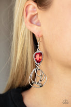 Load image into Gallery viewer, Galactic Drama - Red Earrings - Paparazzi Jewelry