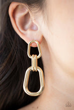 Load image into Gallery viewer, Harmonic Hardware - Gold Post Earrings - Paparazzi Jewelry