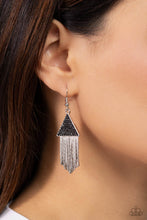 Load image into Gallery viewer, Pyramid SHEEN - Black Earrings - Paparazzi Jewelry