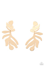 Load image into Gallery viewer, paparazzi-accessories-palm-picnic-gold-post earrings