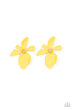 Load image into Gallery viewer, paparazzi-accessories-hawaiian-heiress-yellow-post earrings