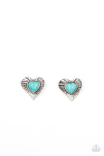 Load image into Gallery viewer, paparazzi-accessories-rustic-romance-blue-post earrings