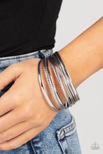 Load image into Gallery viewer, Stackable Shimmer - Silver Bracelet Bracelet - Paparazzi Jewelry