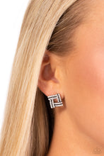 Load image into Gallery viewer, Times Square Scandalous - White Post Earrings - Paparazzi Jewelry