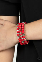 Load image into Gallery viewer, Vibrant Verve - Red Bracelet - Paparazzi Jewelry