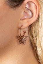 Load image into Gallery viewer, Butterfly Freestyle - Copper Earrings - Paparazzi Jewelry
