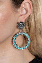 Load image into Gallery viewer, Playfully Prairie - Blue Post Earrings - Paparazzi Jewelry