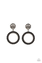 Load image into Gallery viewer, paparazzi-accessories-playfully-prairie-black-post earrings