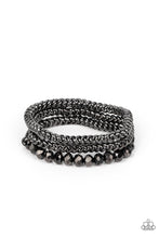 Load image into Gallery viewer, paparazzi-accessories-gutsy-and-glitzy-black-bracelet