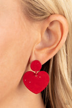 Load image into Gallery viewer, Just a Little Crush - Red Post Earrings - Paparazzi Jewelry