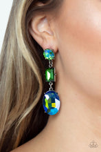 Load image into Gallery viewer, Extra Envious - Green Post Earrings - Paparazzi Jewelry